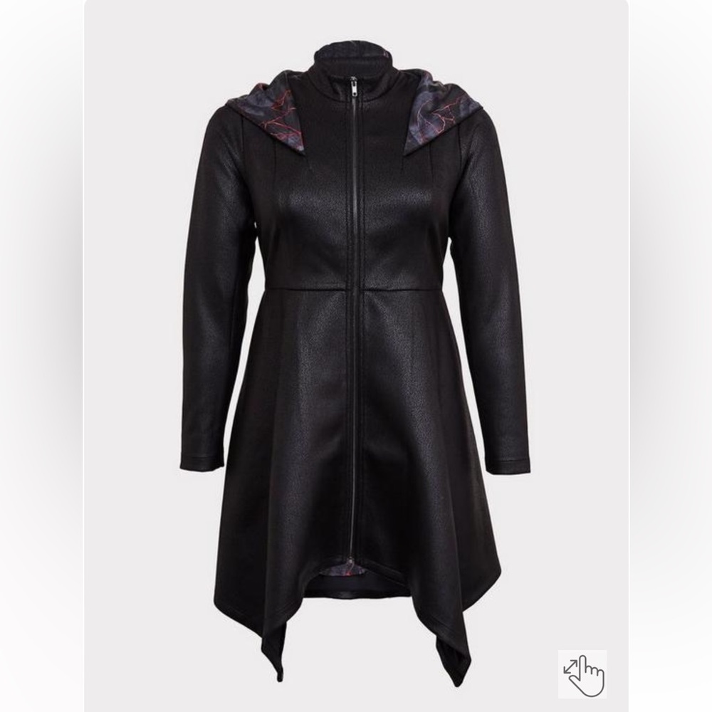 Torrid Her Universe Star Wars Episode 9 Kylo Ren Black Faux Suede Hooded Coat